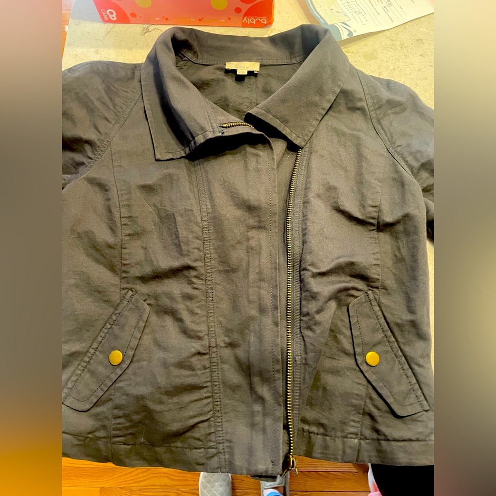 Slate colored fall jacket - never worn before but from pet friendly home